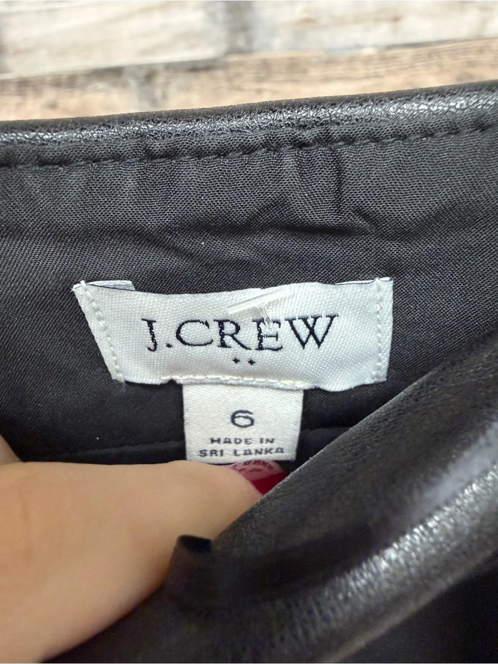 J. Crew. Black Faux Leather Mini Skirt